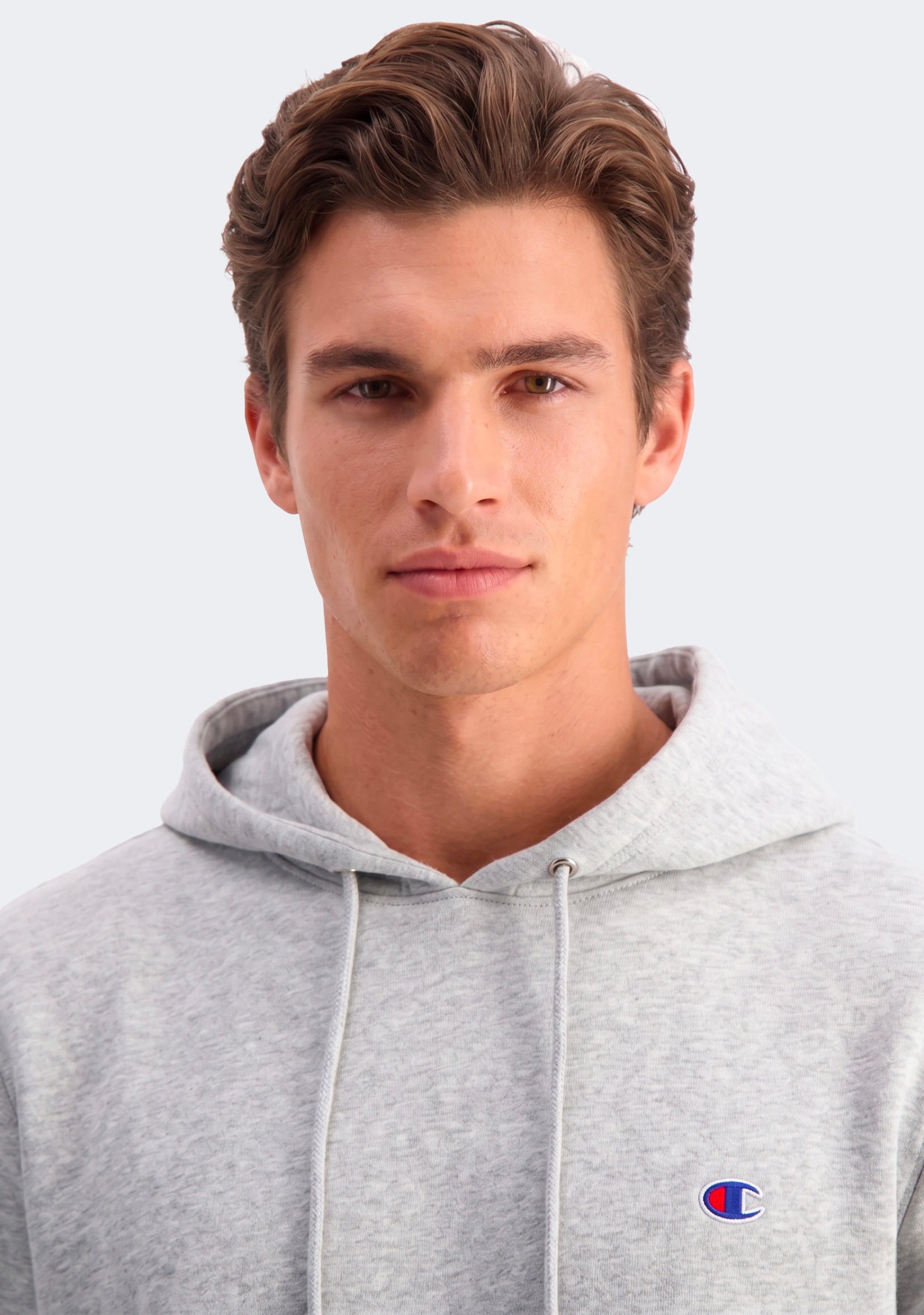 Champion Men’s Lightweight French Terry C Logo Hoodie Oxford Heather