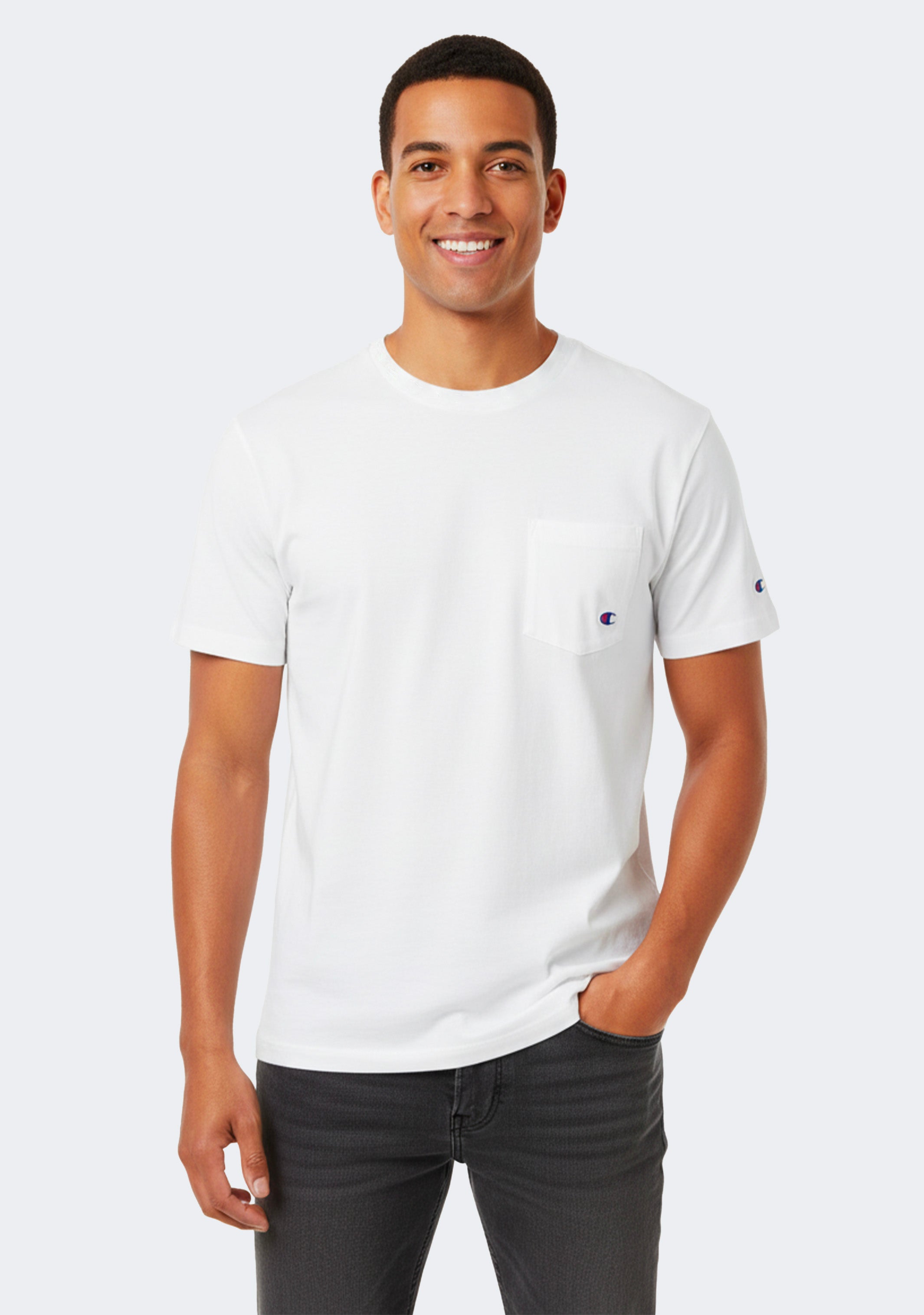 Champion Men's SPS Jersey Pocket Script Tee