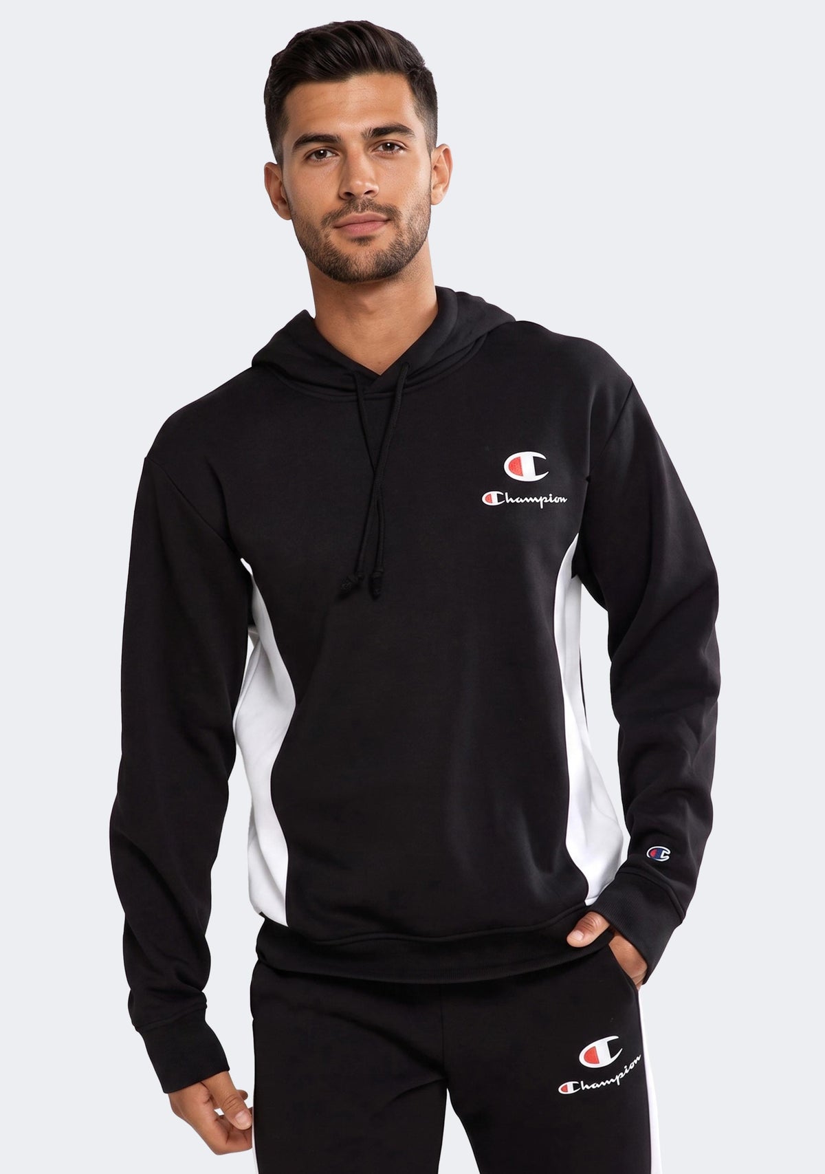 Champion Men’s Panel Hoodie Black/White