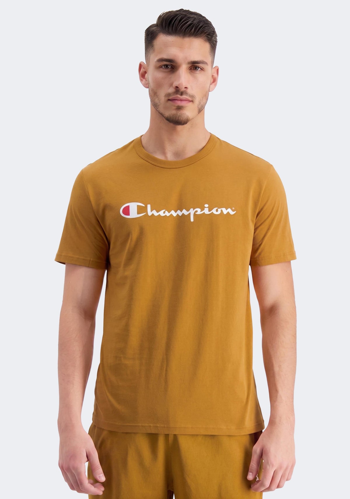 Champion Men's Script Logo Short Sleeve Tee Miss Honey