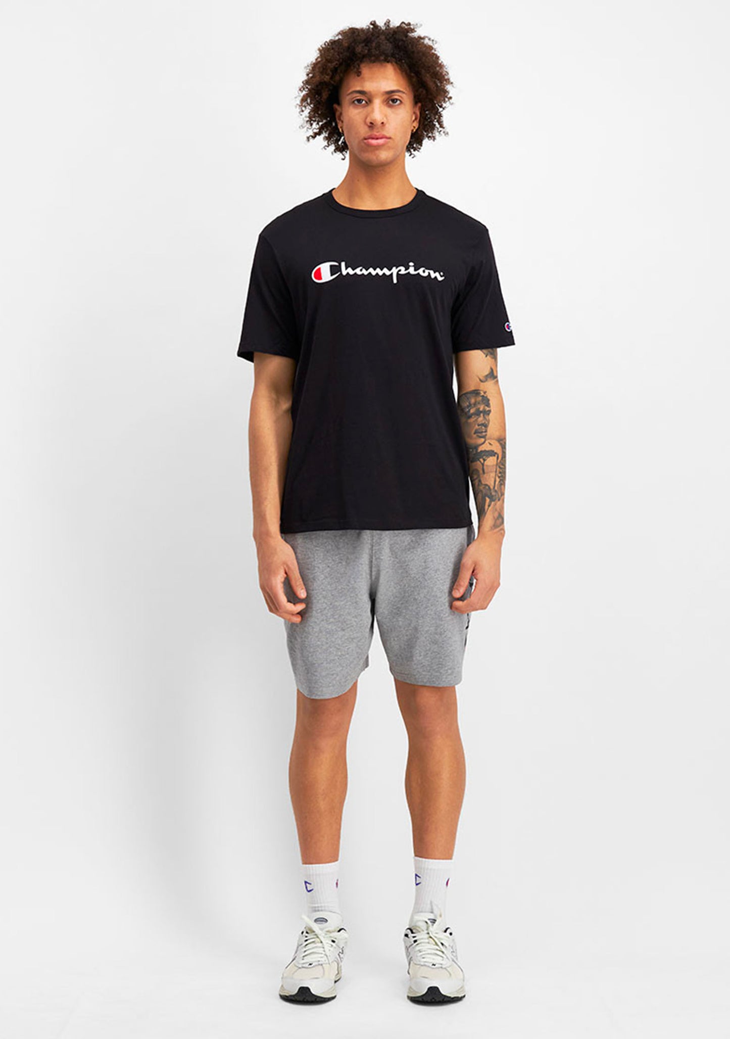 Champion Men's Script Logo Short Sleeve Tee Black