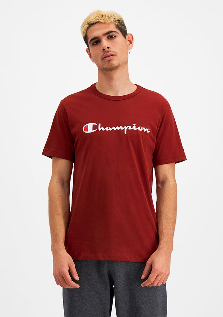 Champion Men's Script Logo Short Sleeve Tee Red/Brown