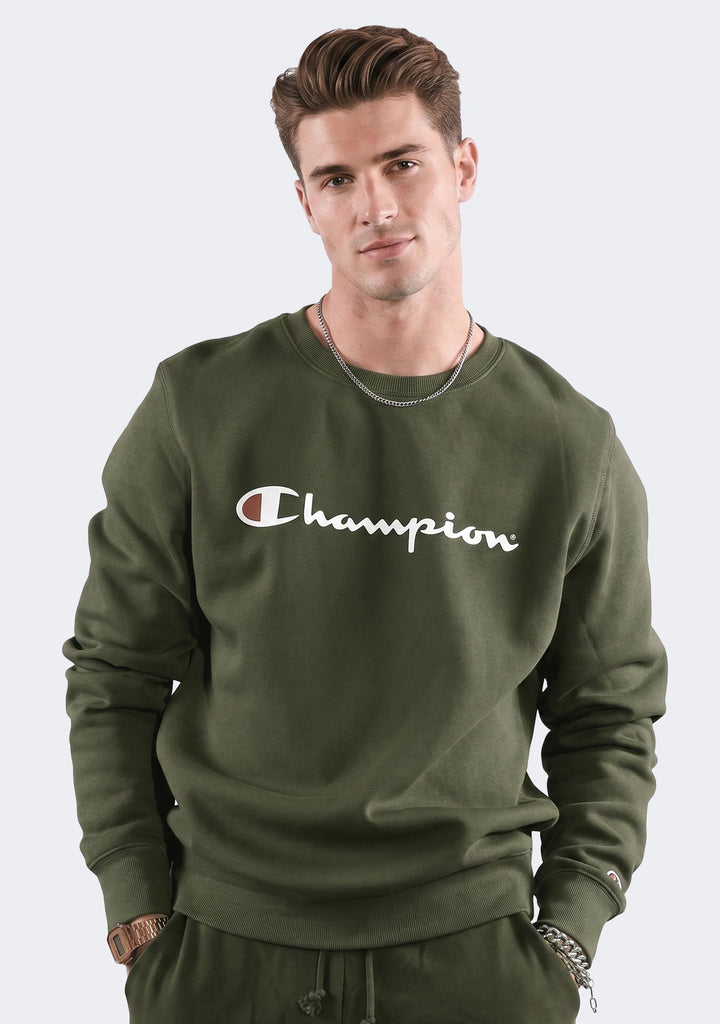 Champion Men’s Script Crew Forrest Green