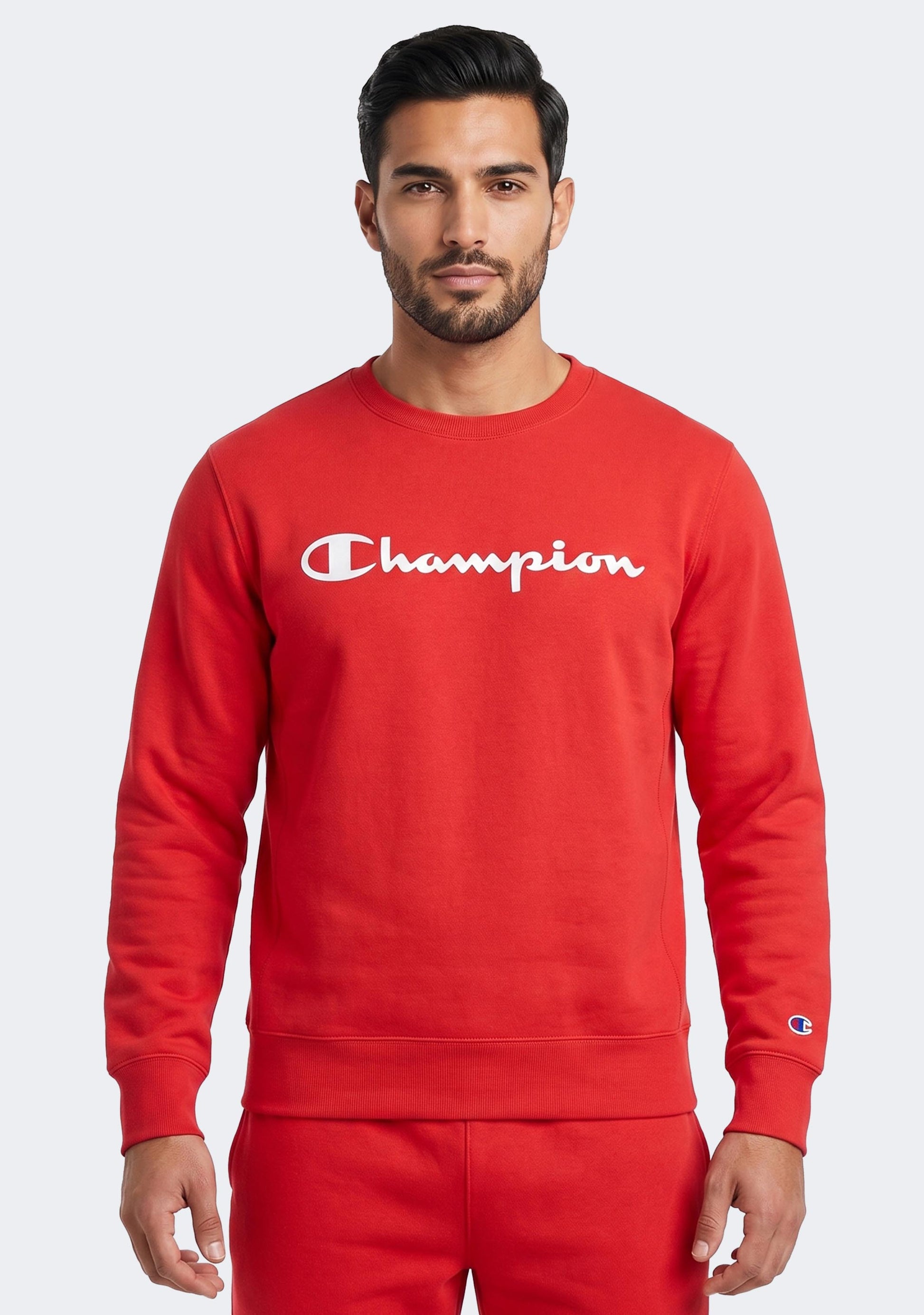 Champion Men’s Script Crew Vermillion Red