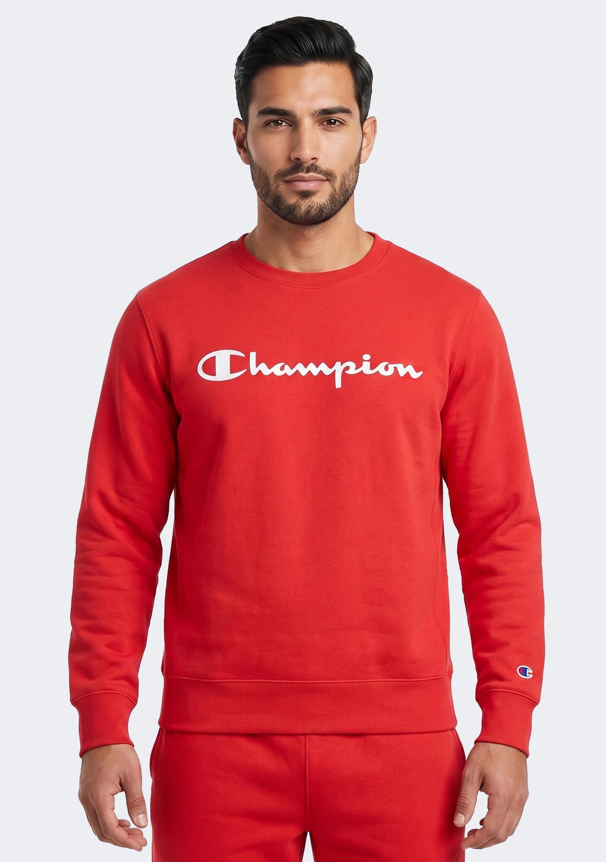 Champion Men’s Script Crew Vermillion Red