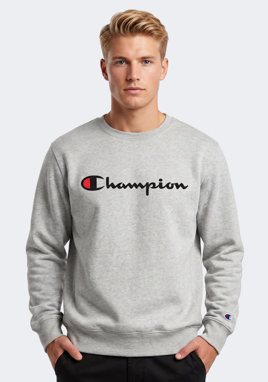 Champion Men’s Script Crew Oxford Heather