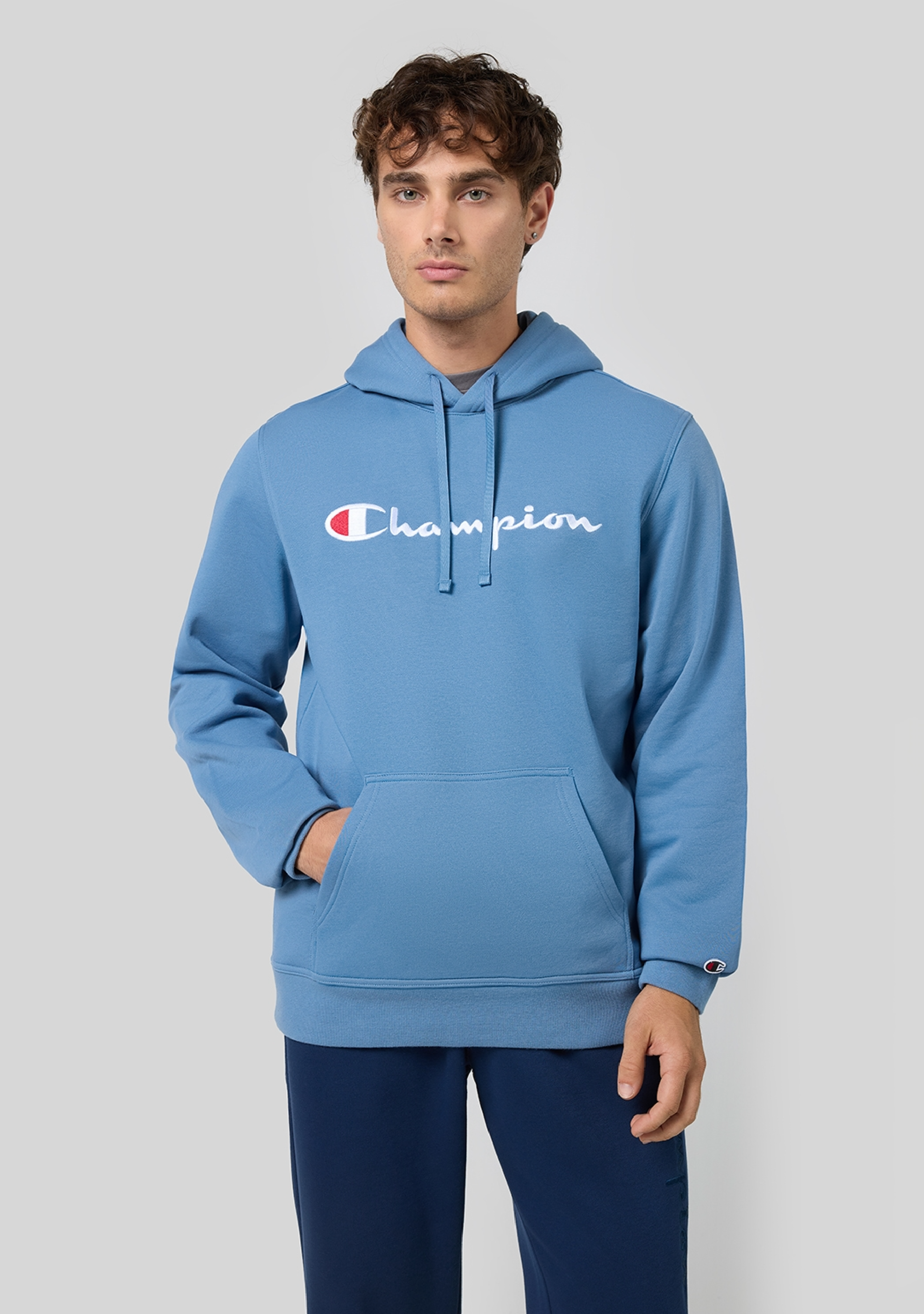 Champion Men's Script Hoodie Bluebell Bliss