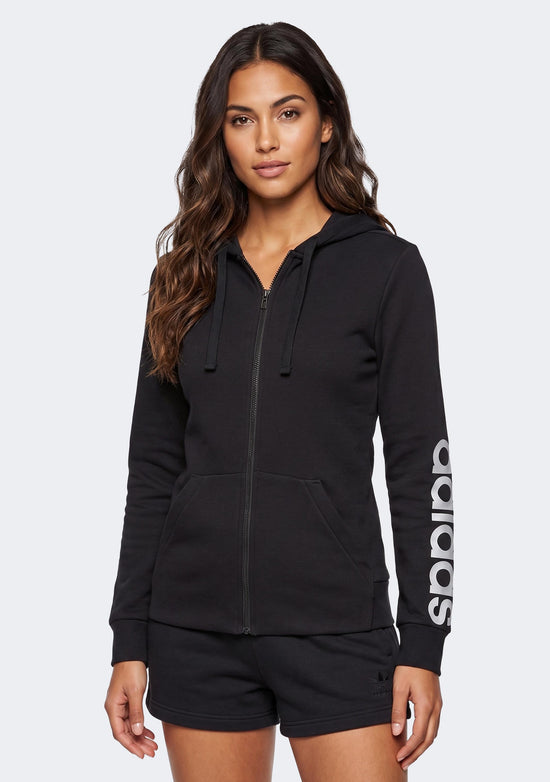 Adidas Women's Essential Linear Full-Zip Fleece Jacket