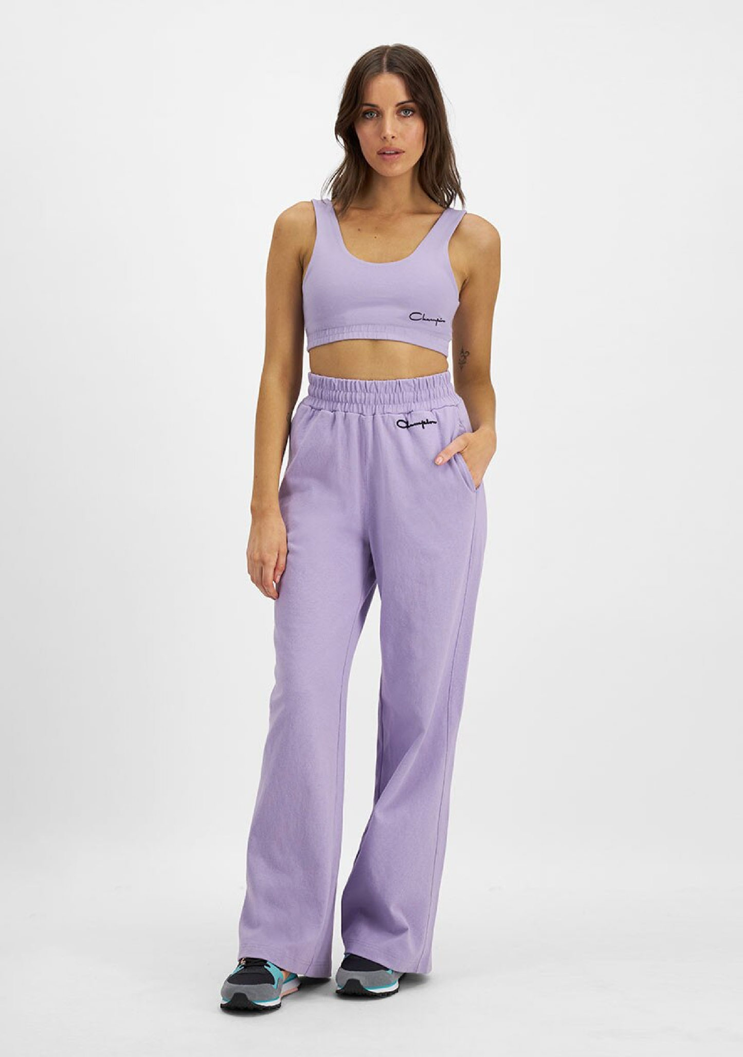 Champion Women's Jersey Hi Waist Wide Leg Pant