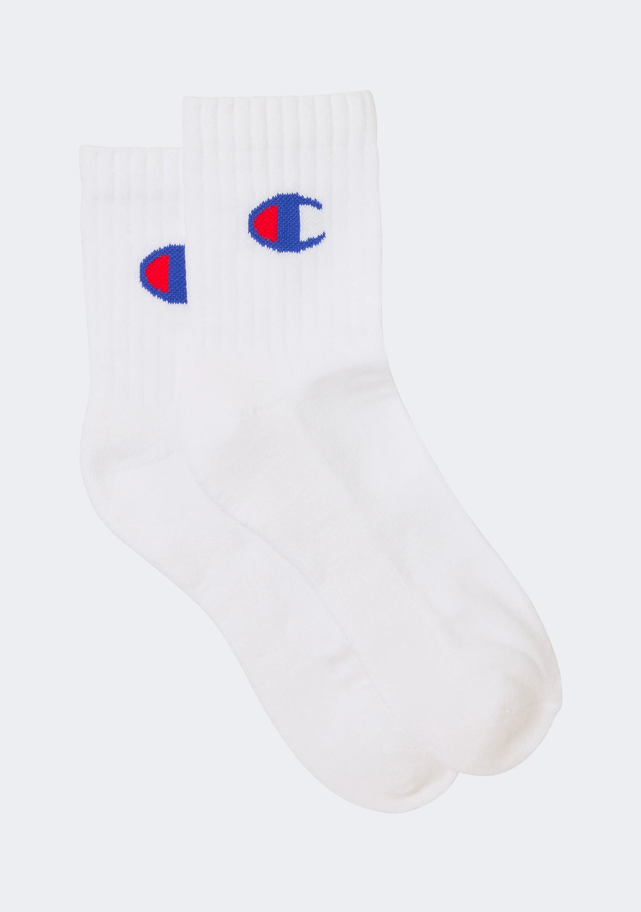 Champion Adults C Logo Quarter Crew Socks 3 Pack White