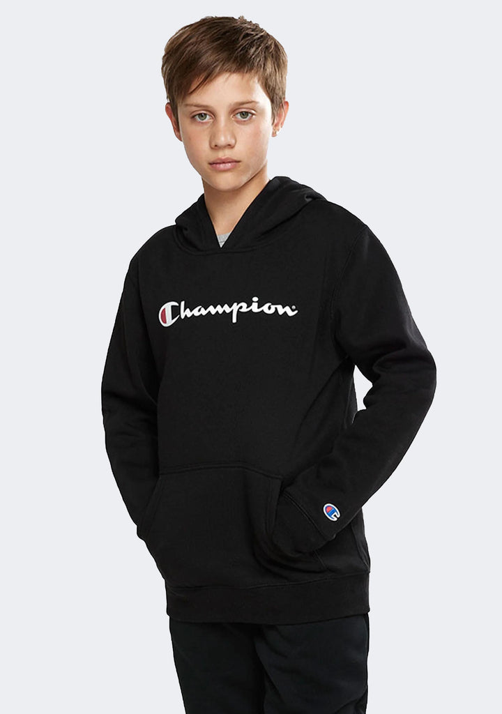 Champion Junior Script Hoodie Black