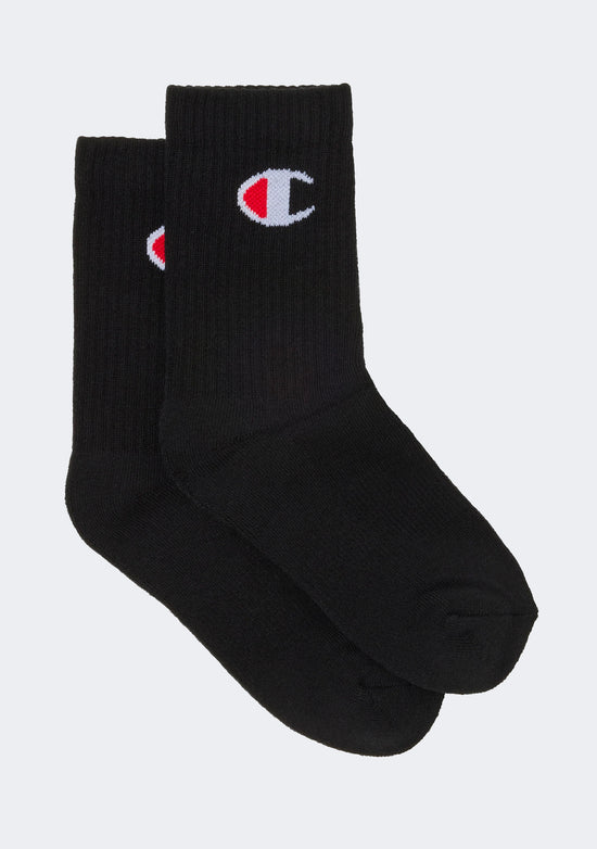 Champion Kids' C Logo Crew Socks 3 Pack Black