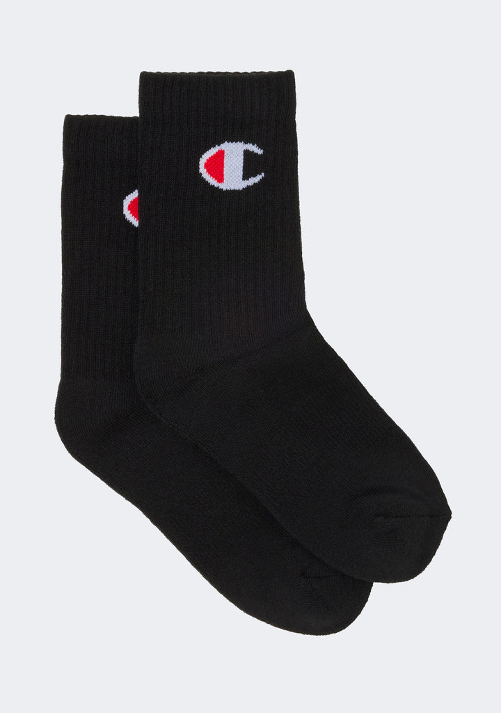 Champion Kids' C Logo Crew Socks 3 Pack Black