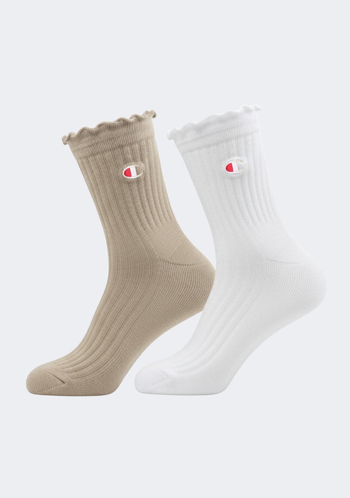 Champion Lifestyle Frill Quarter Crew Socks 2 Pack