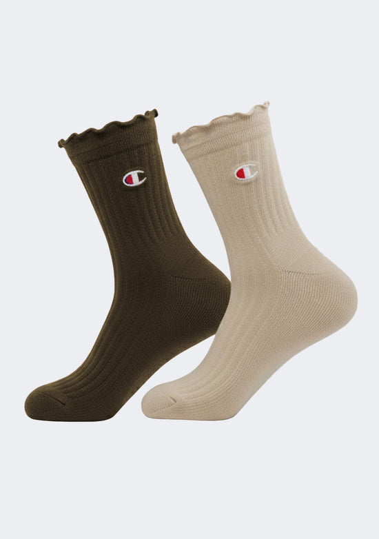 Champion Lifestyle Frill Quarter Crew Socks 2 Pack