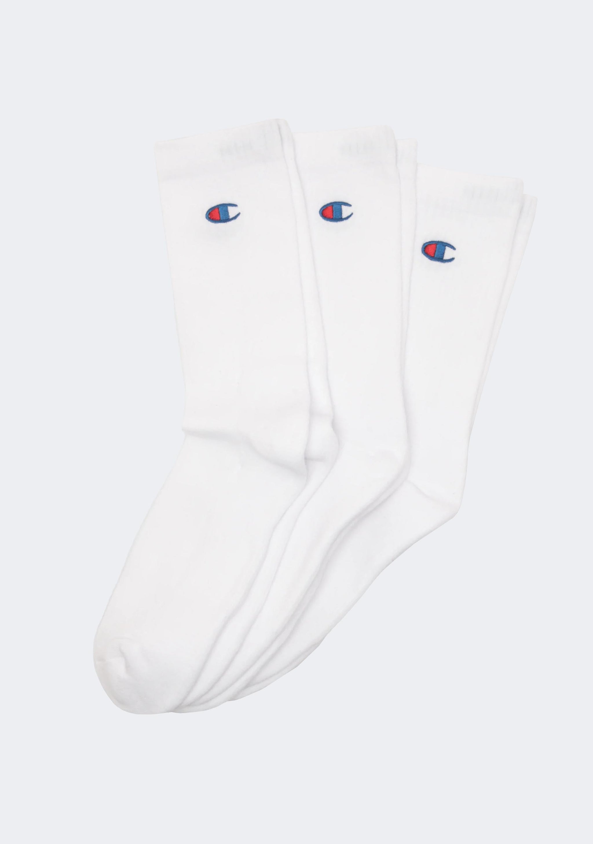 Champion Lifestyle C Logo Crew Socks White 3 Pack
