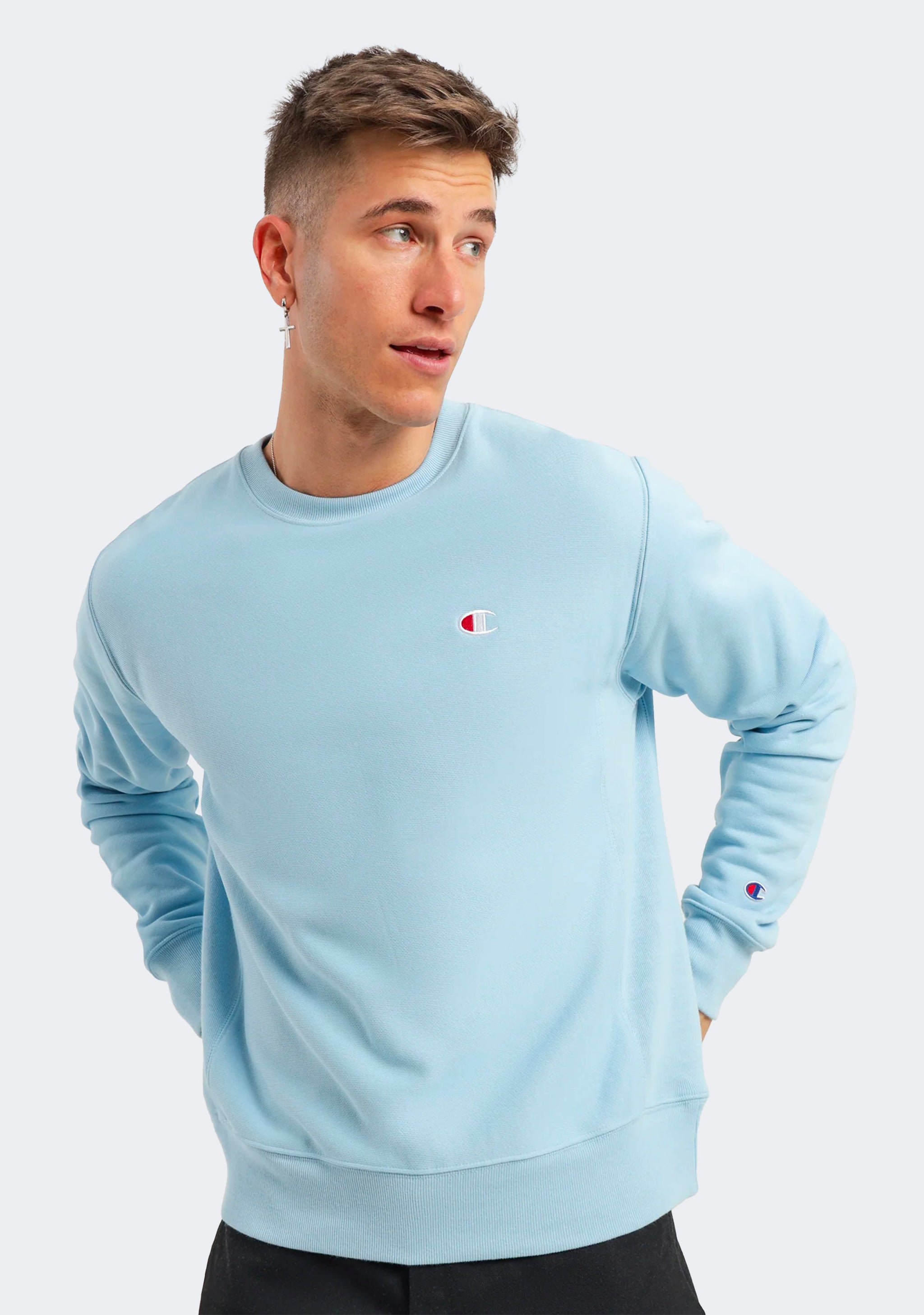 Champion Men's Reverse Weave Small C-Logo Crew
