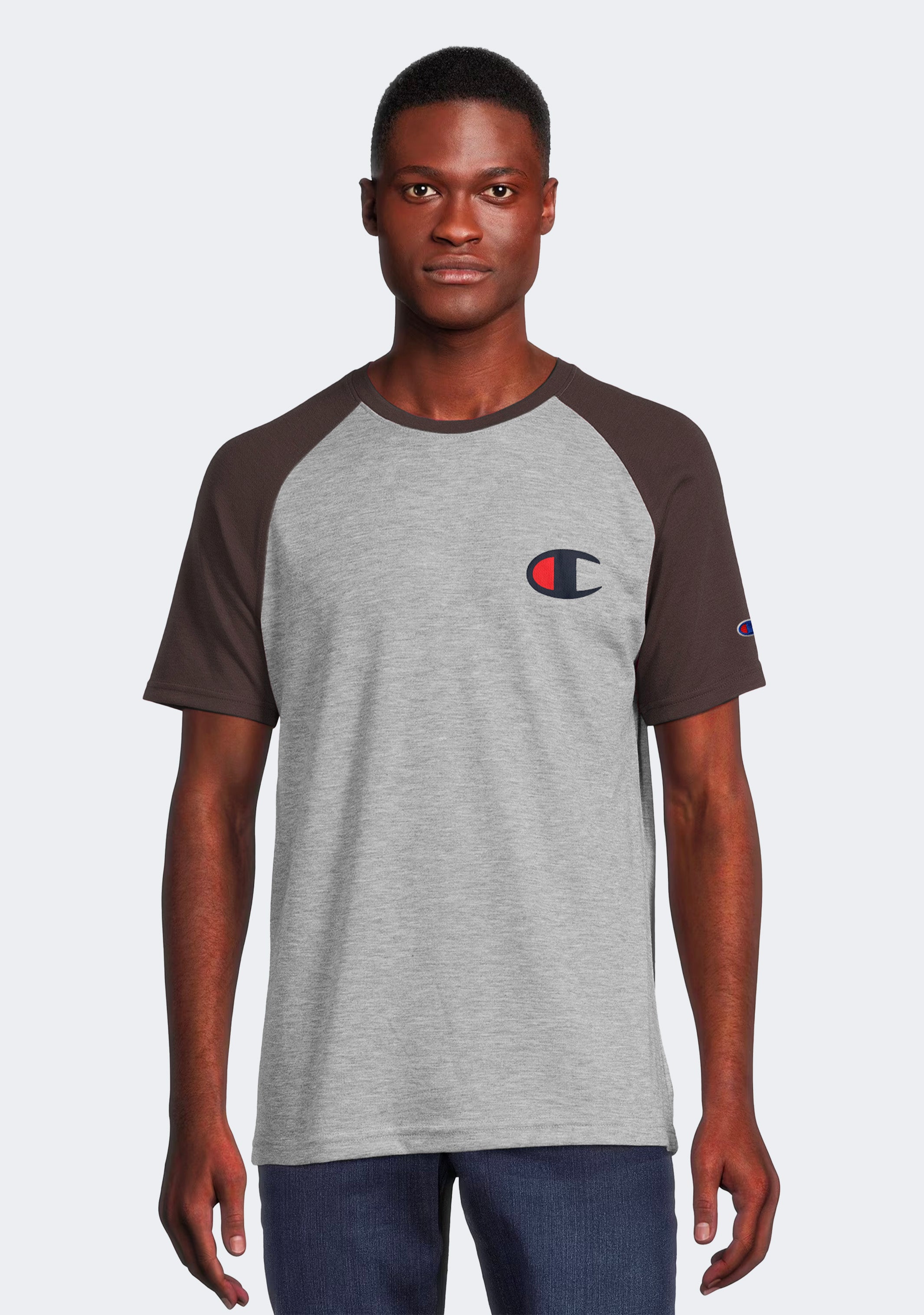 Champion Men's Colourblock Raglan Script Tee