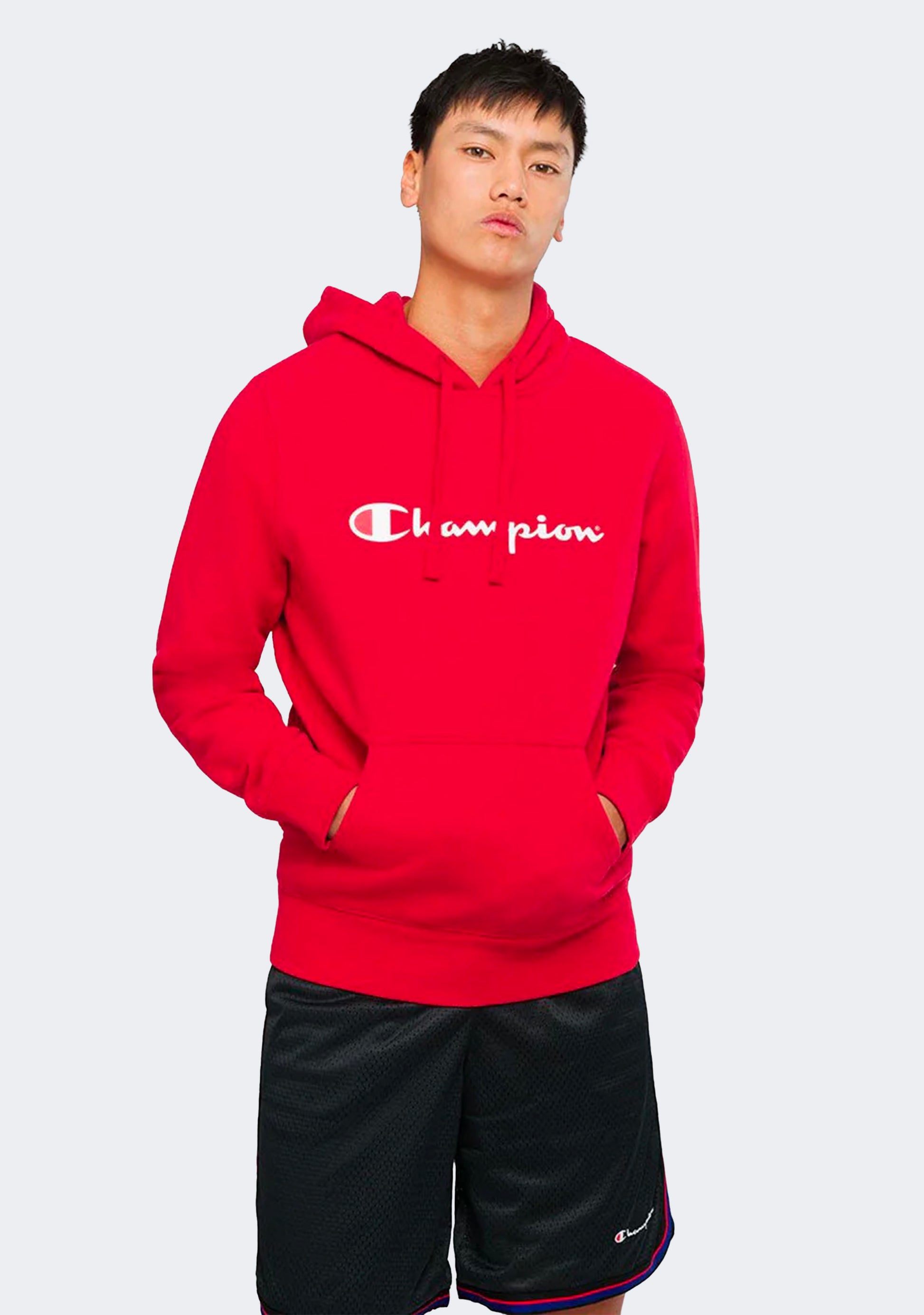 Champion Men’s Script Hoodie Cherry on Top