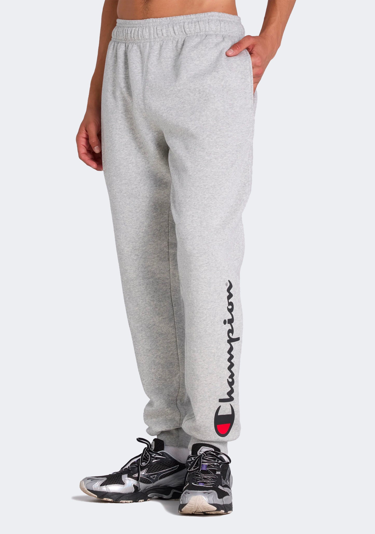 Champion Men's Legacy Script Cuff Track Pants Grey