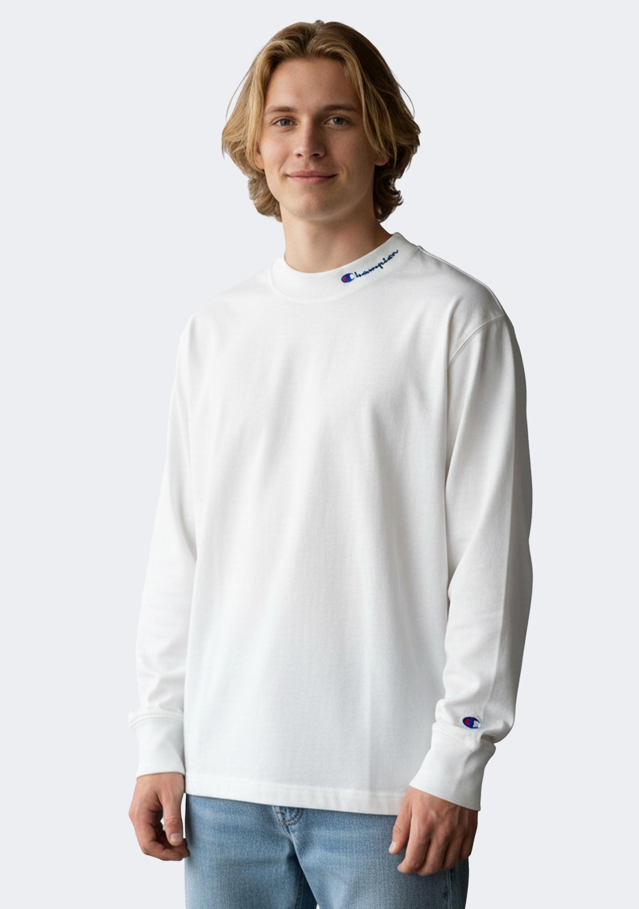 Champion Men's Heritage Mock Neck Long Sleeve Tee