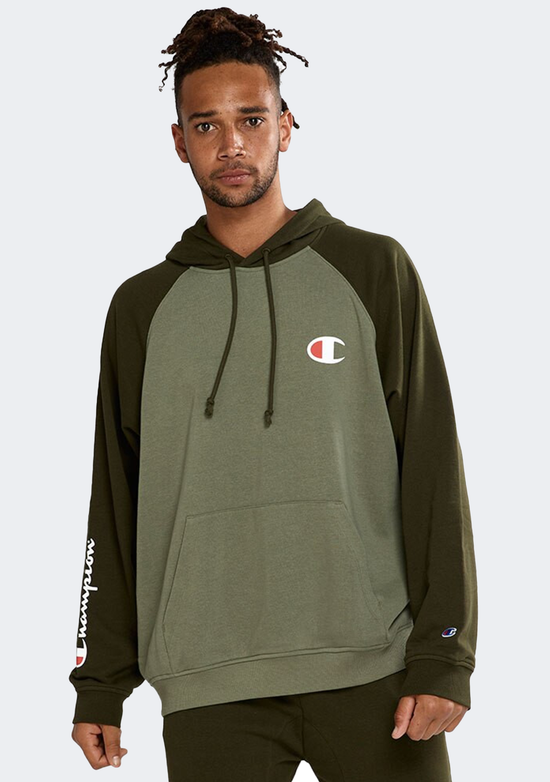 Champion Mens Lightweight Terry Colour Block Hoodie