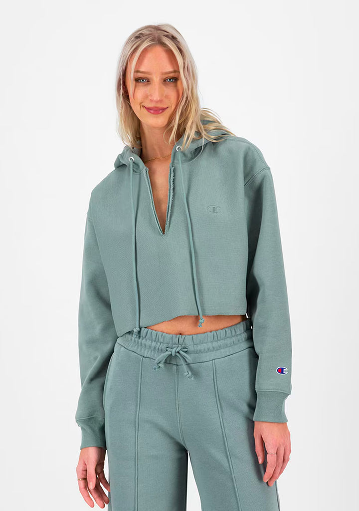Champion Women's Reverse Weave Split Collar Crop Hoodie