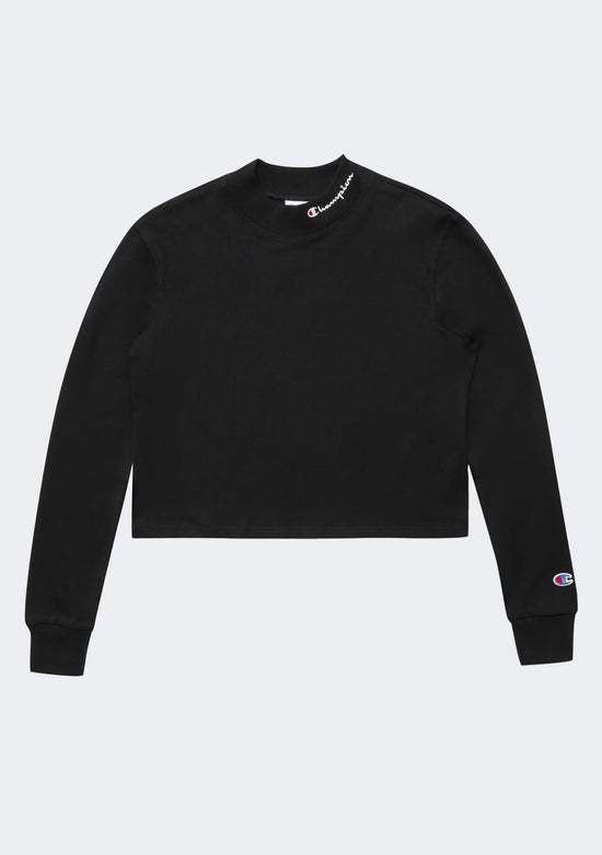 Champion Women's Heritage Mock Long Sleeve Cropped Tee