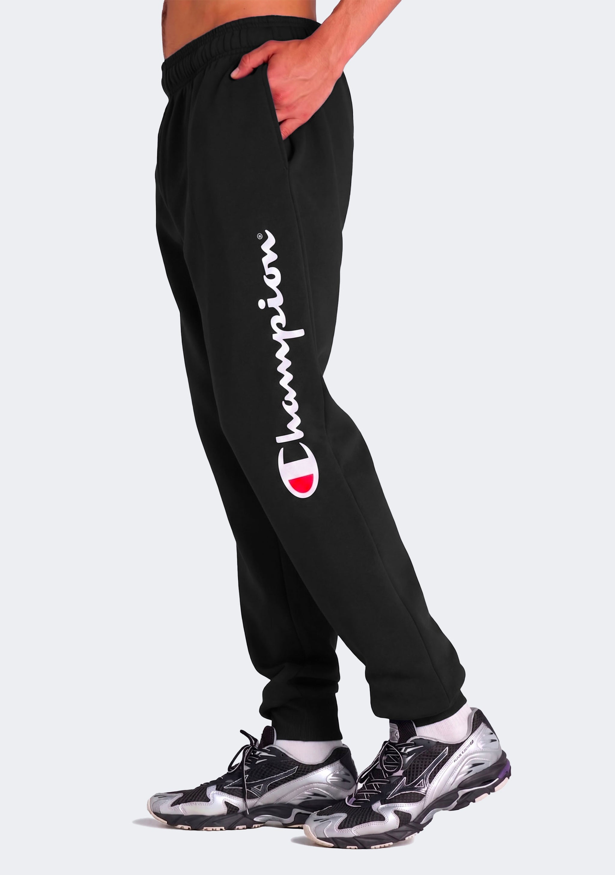 Champion Men's Legacy Script Cuff Track Pants Black