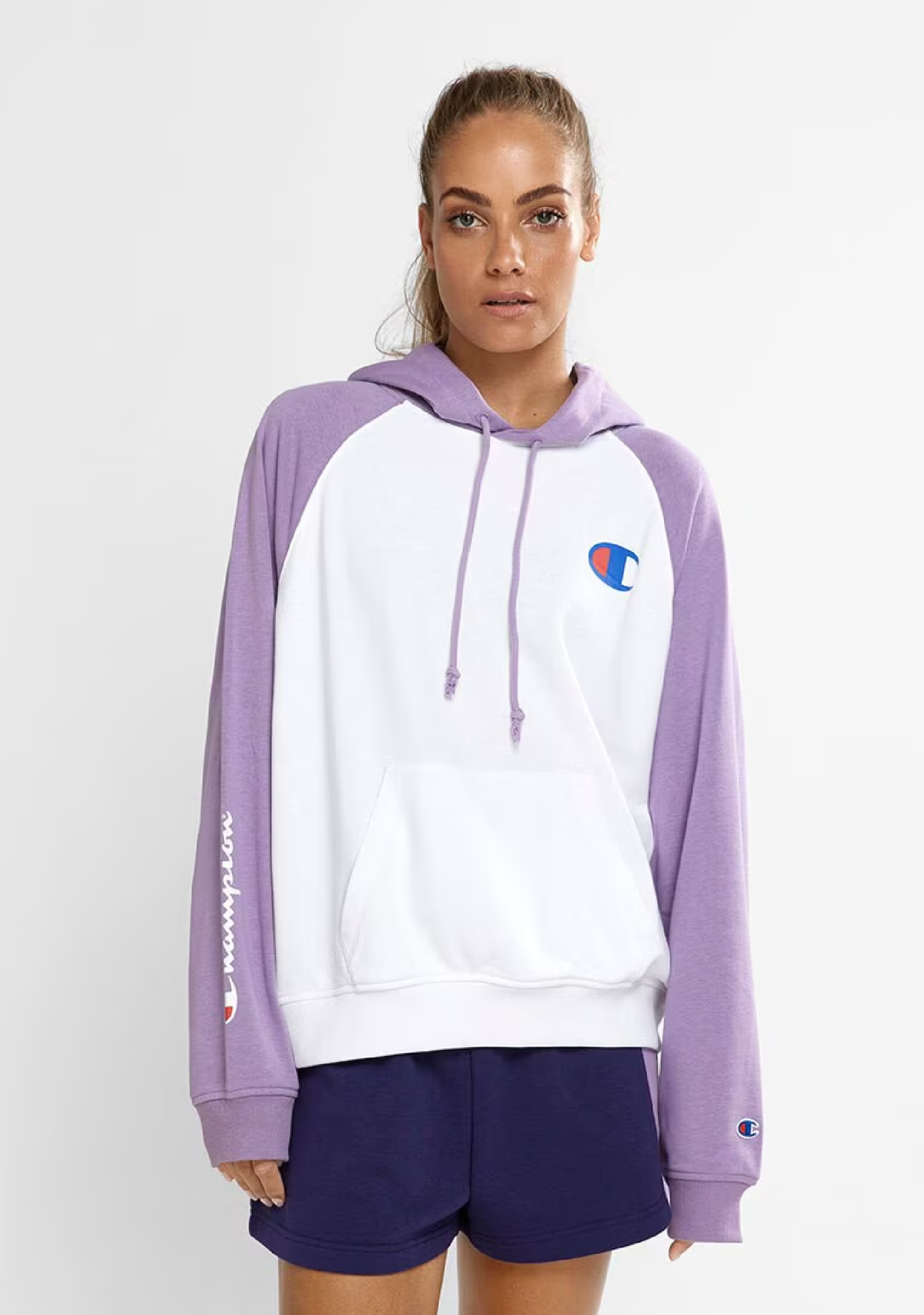Champion Womens French Terry Colour Block Hoodie