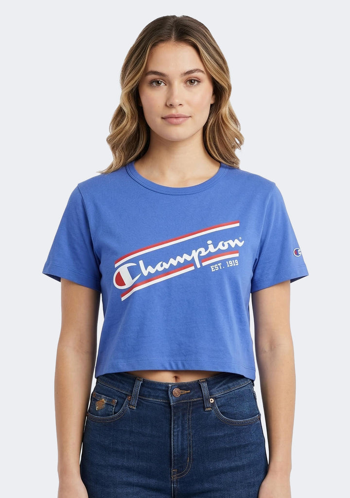 Champion Women's Sporty Script Crop Tee