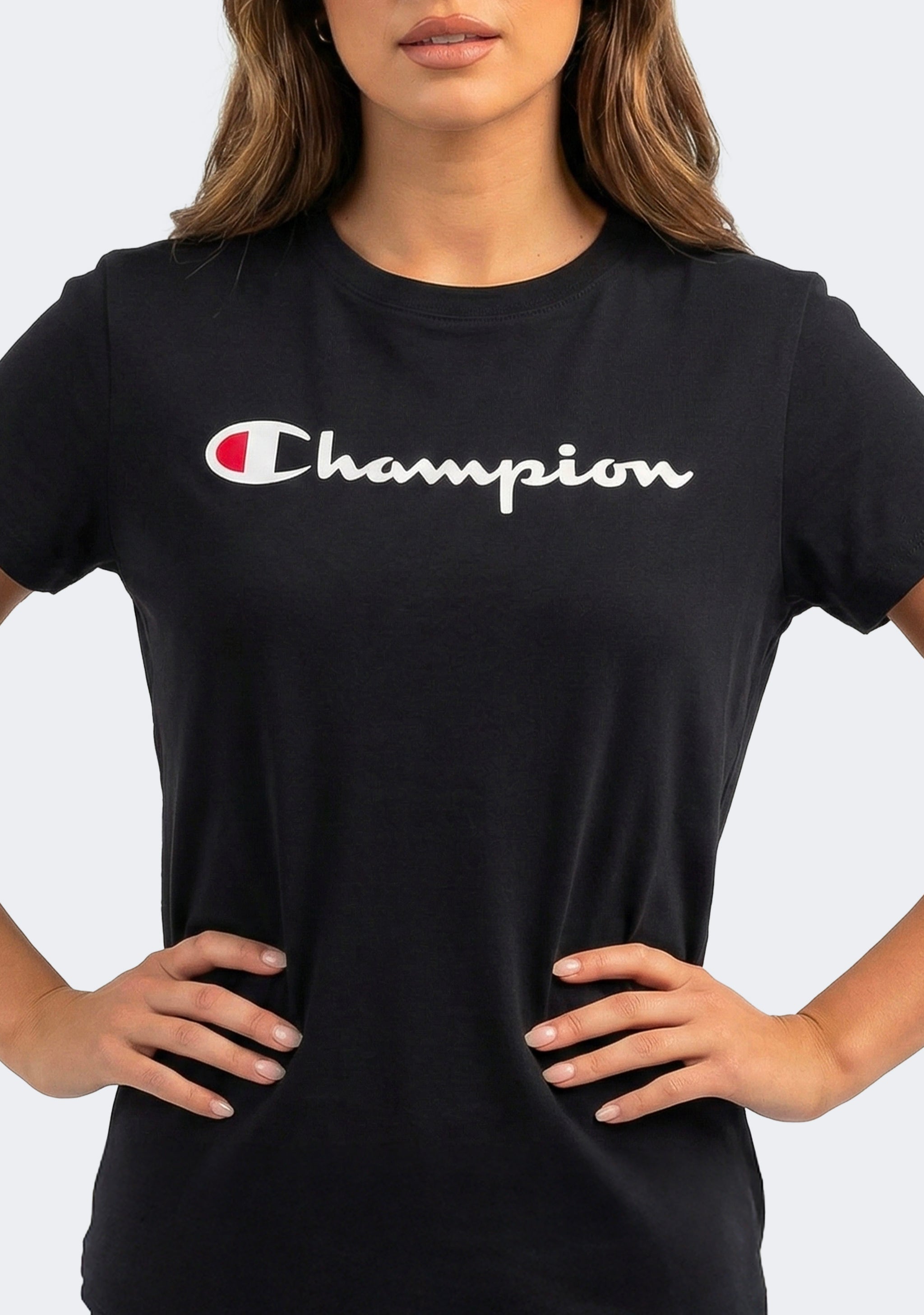 Champion Women's Script Short Sleeve Tee Black