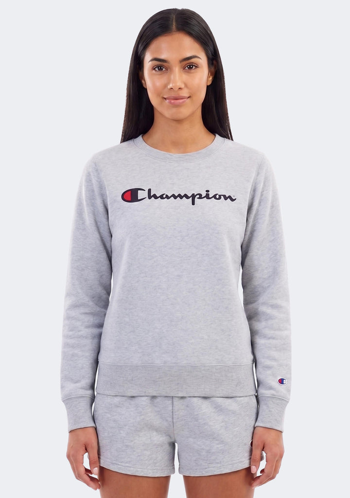 Champion Women’s Script Crew Oxford Heather