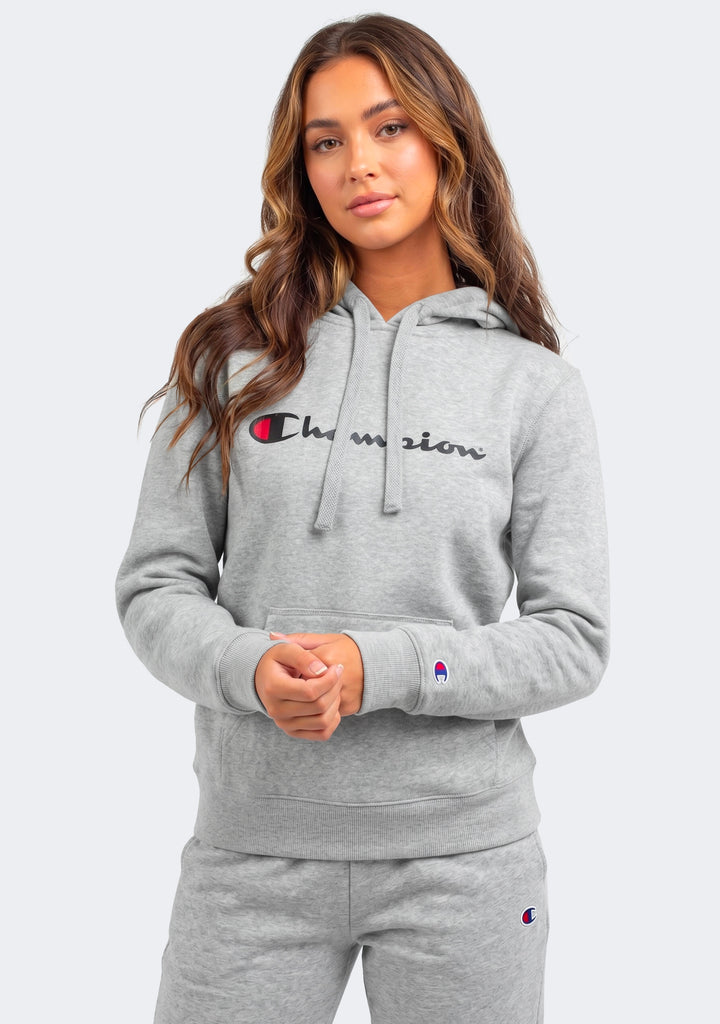 Champion Women’s Script Hoodie Oxford Heather Grey