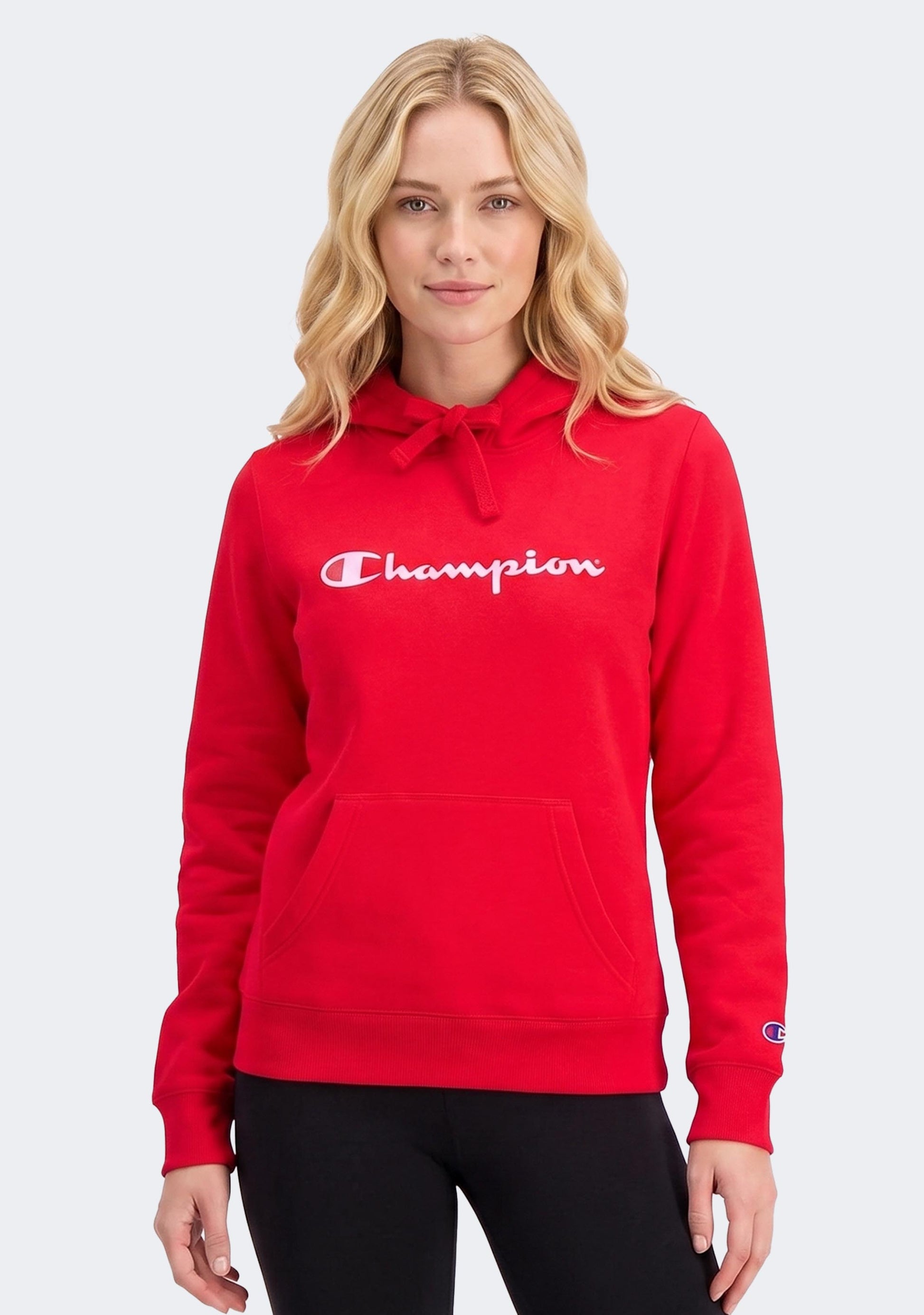 Champion Women’s Script Hoodie Vermillion Red