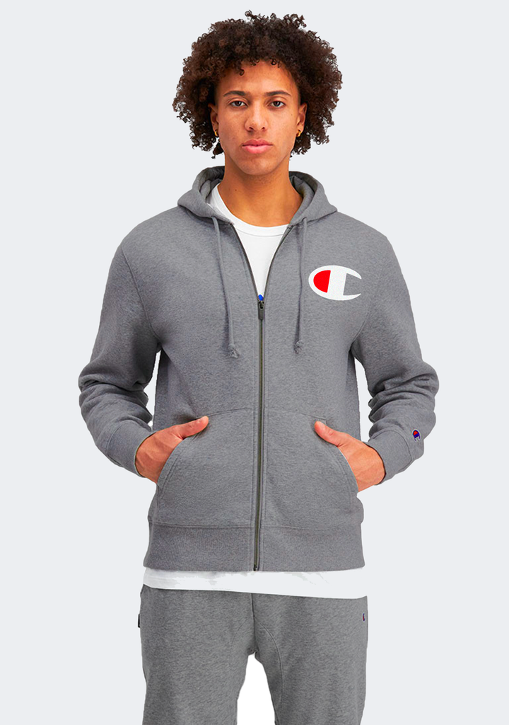 Champion Mens C Logo Full Zip Hoodie