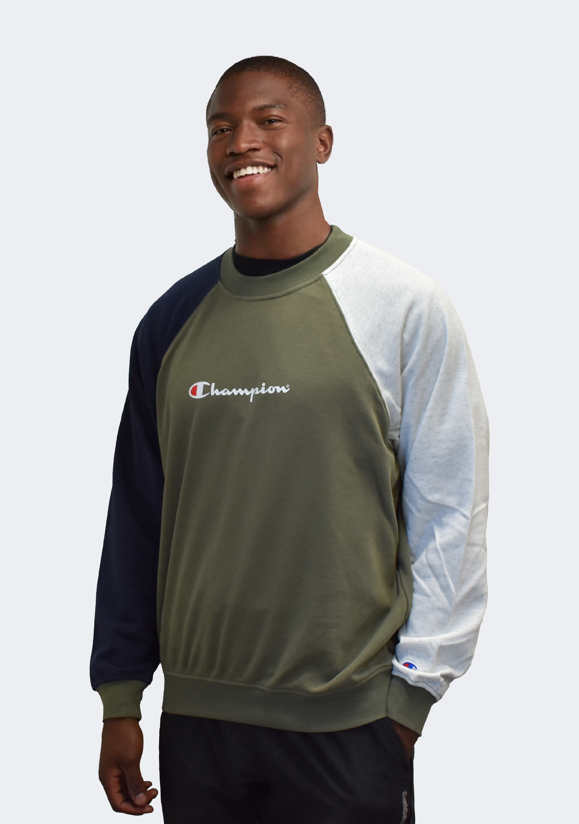 Champion Mens French Terry Colour Block Crew