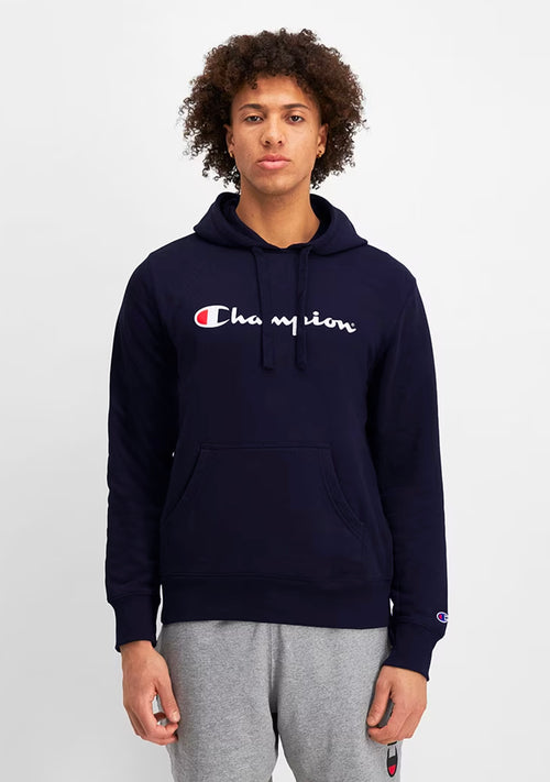 Champion Mens Script Hoodie Navy <br> AY79N NVY