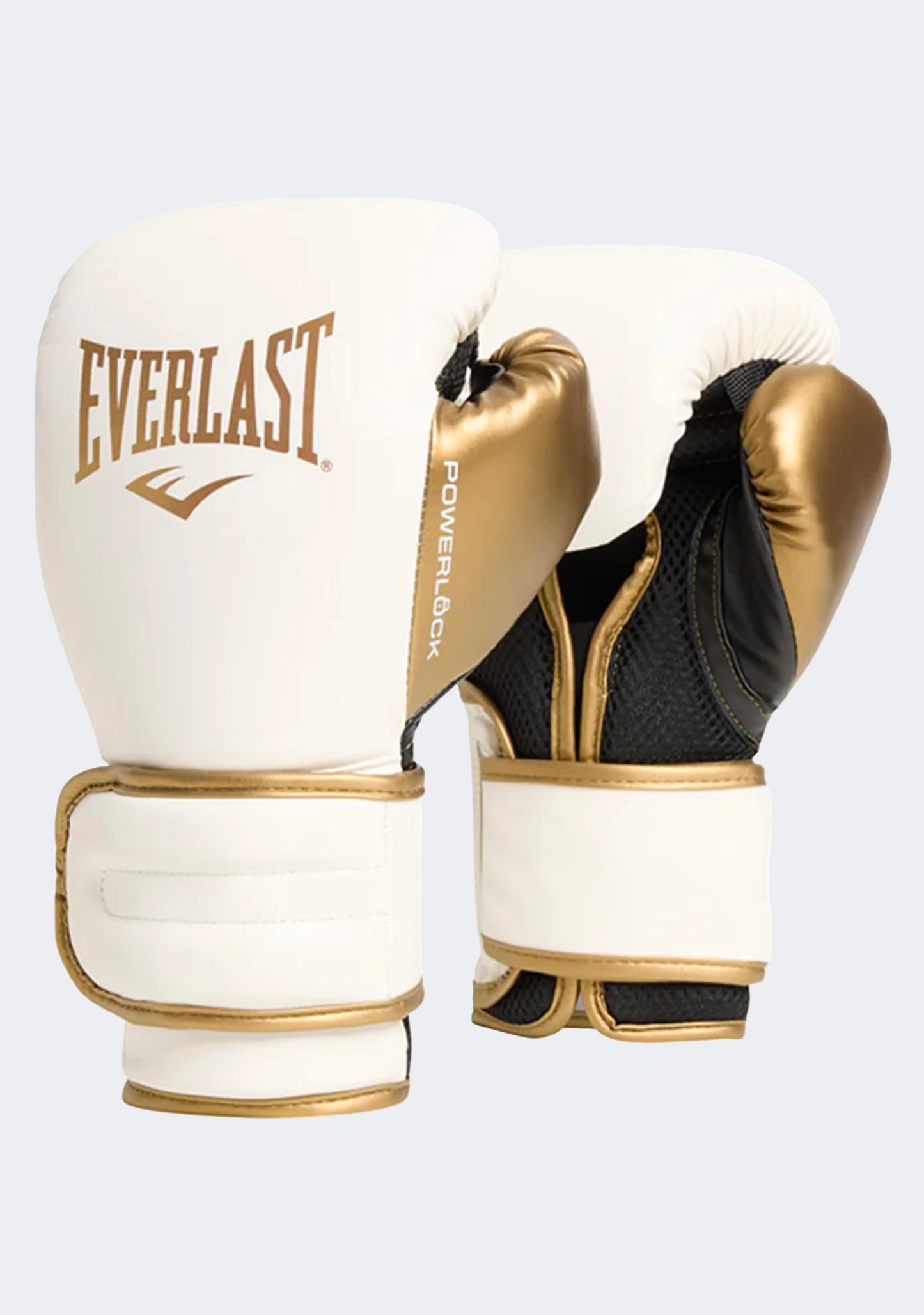 Everlast Powerlock2 Boxing Gloves 14oz White/Gold
