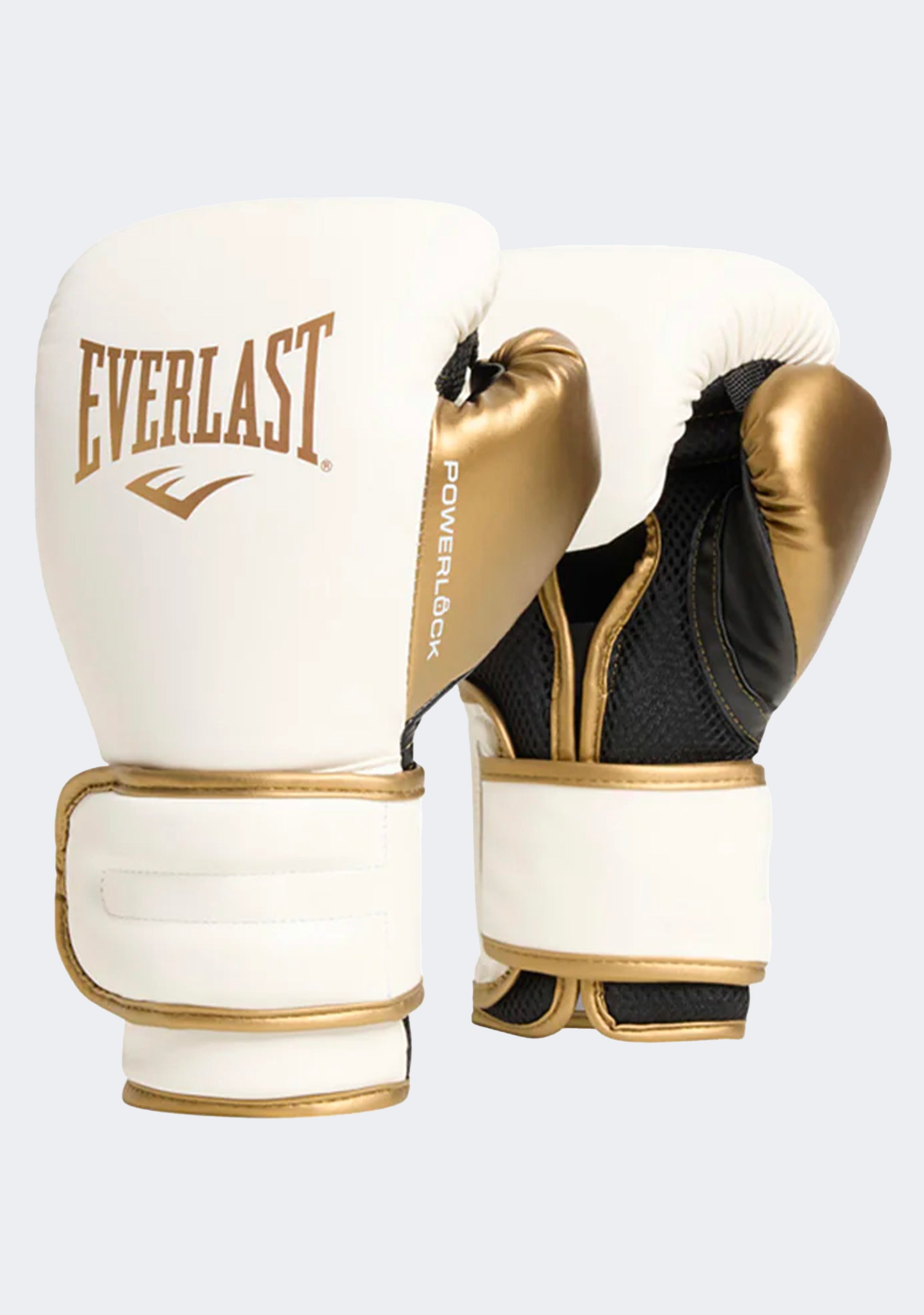 Everlast Powerlock2 Boxing Gloves 14oz White/Gold
