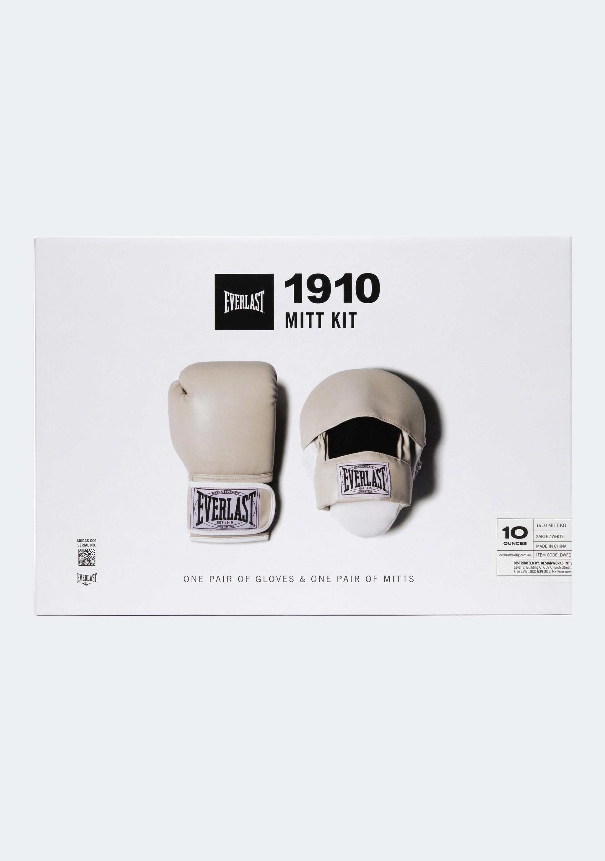 Everlast 1910 Gloves & Mitt Combo Kit - White