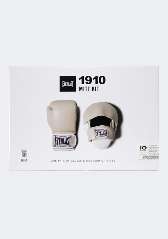 Everlast 1910 Gloves & Mitt Combo Kit - White