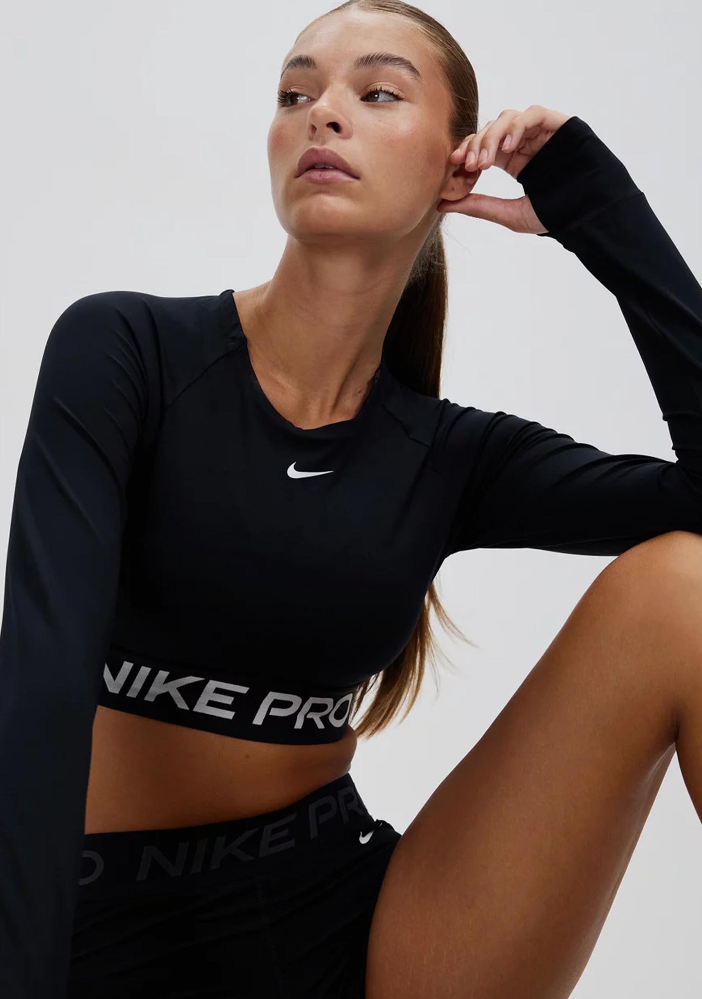 Nike Women's Pro Dri-Fit Cropped Long Sleeve Top