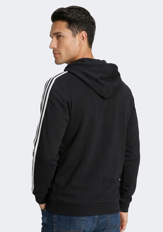 Adidas Men’s Essentials 3-Stripes Fleece Cut Full Zip Hoodie