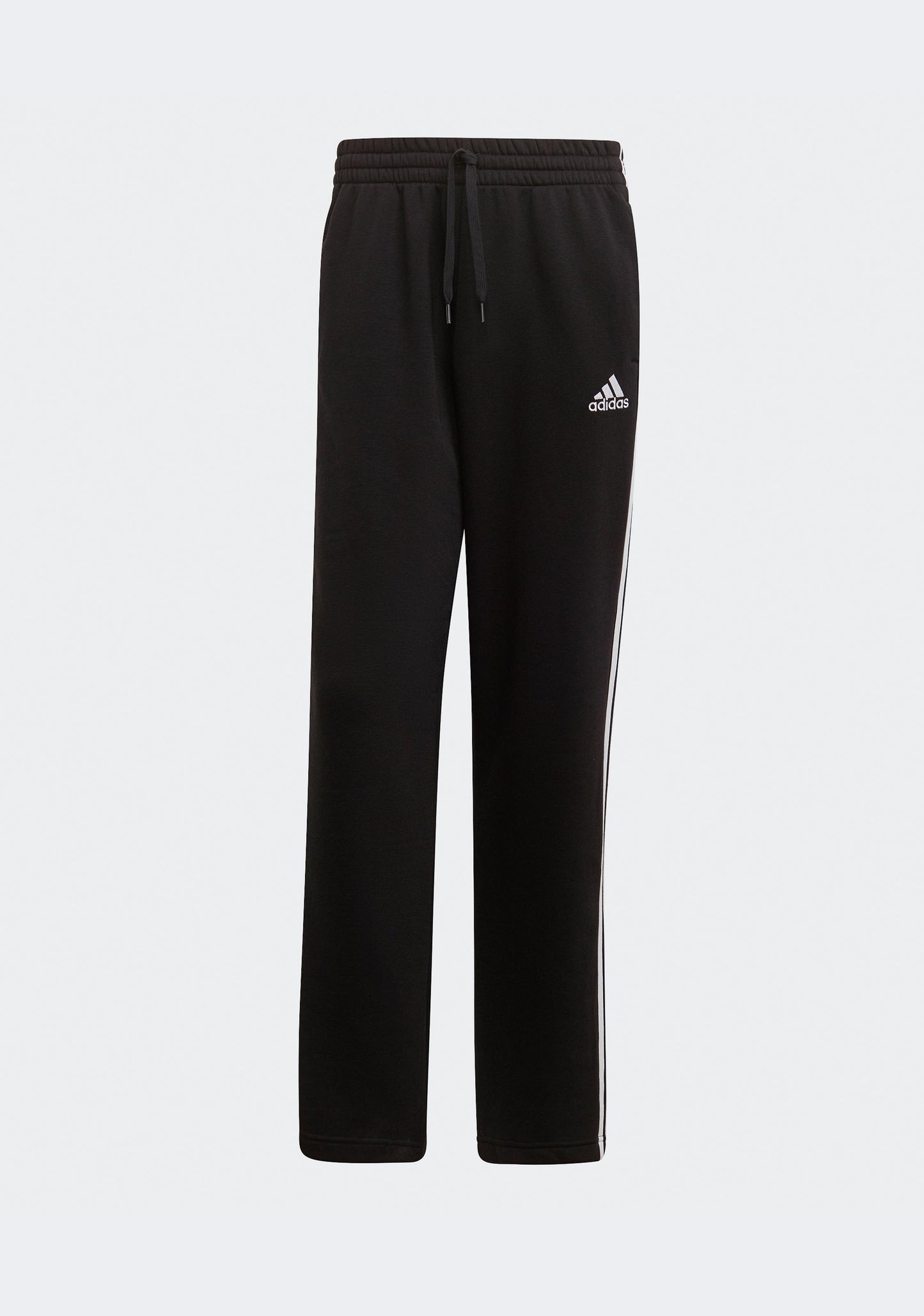 Adidas Men's 3 Stripes Essentials Fleece Open Hem Track Pants