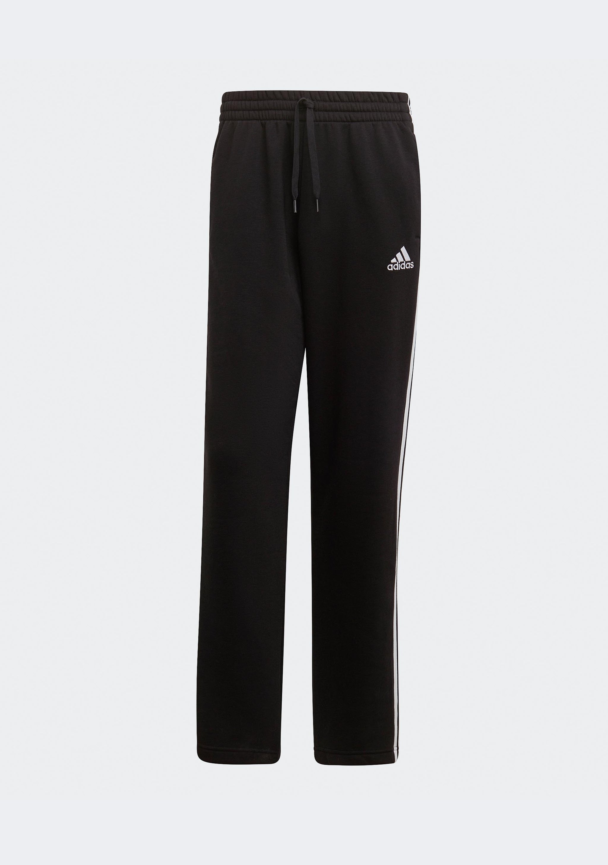 Adidas Men's 3 Stripes Essentials Fleece Open Hem Track Pants