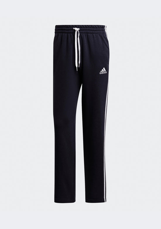 Adidas Men's 3 Stripes Essentials Fleece Open Hem Track Pants