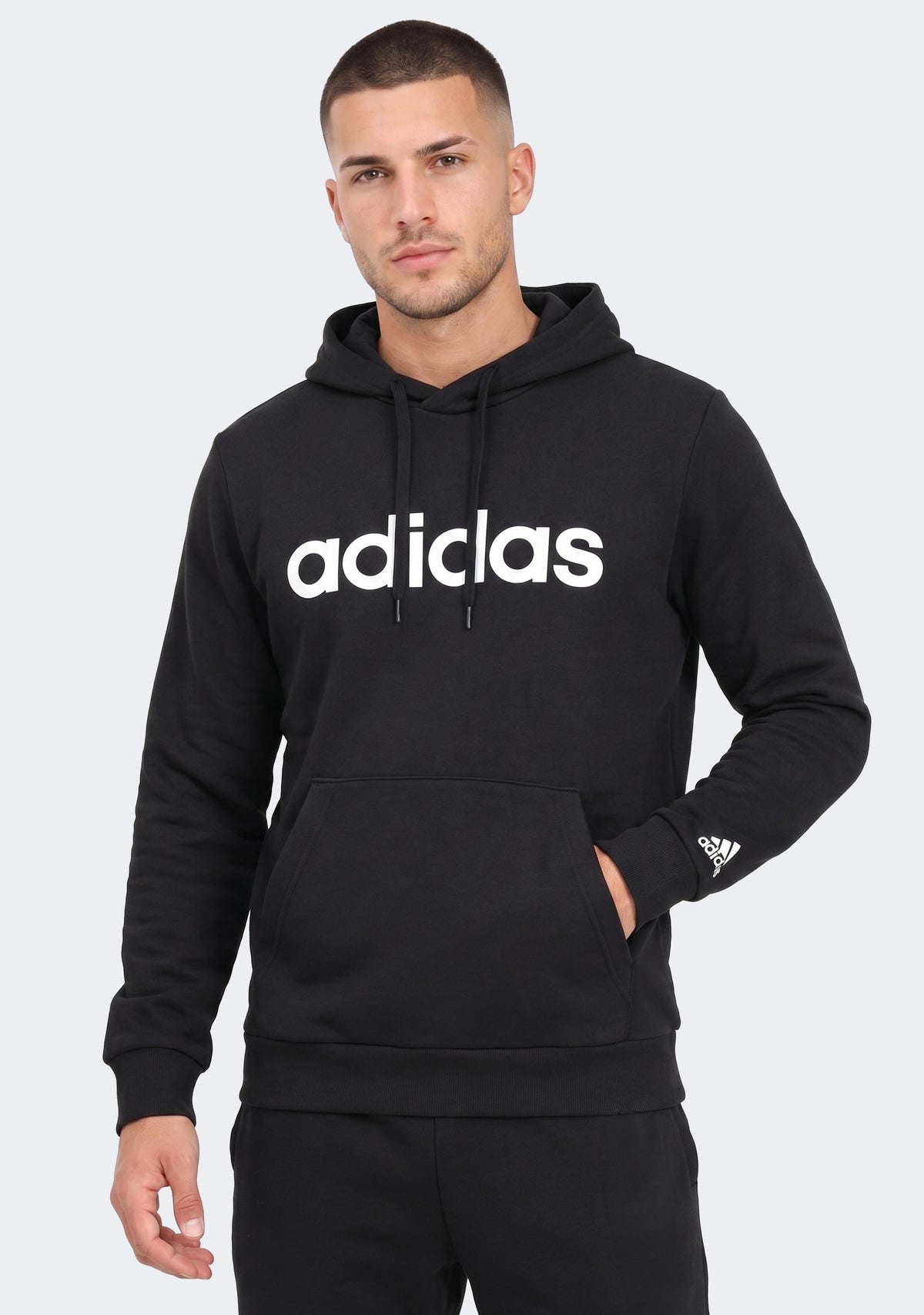 Adidas Men's Linear Logo Full Length Hoodie