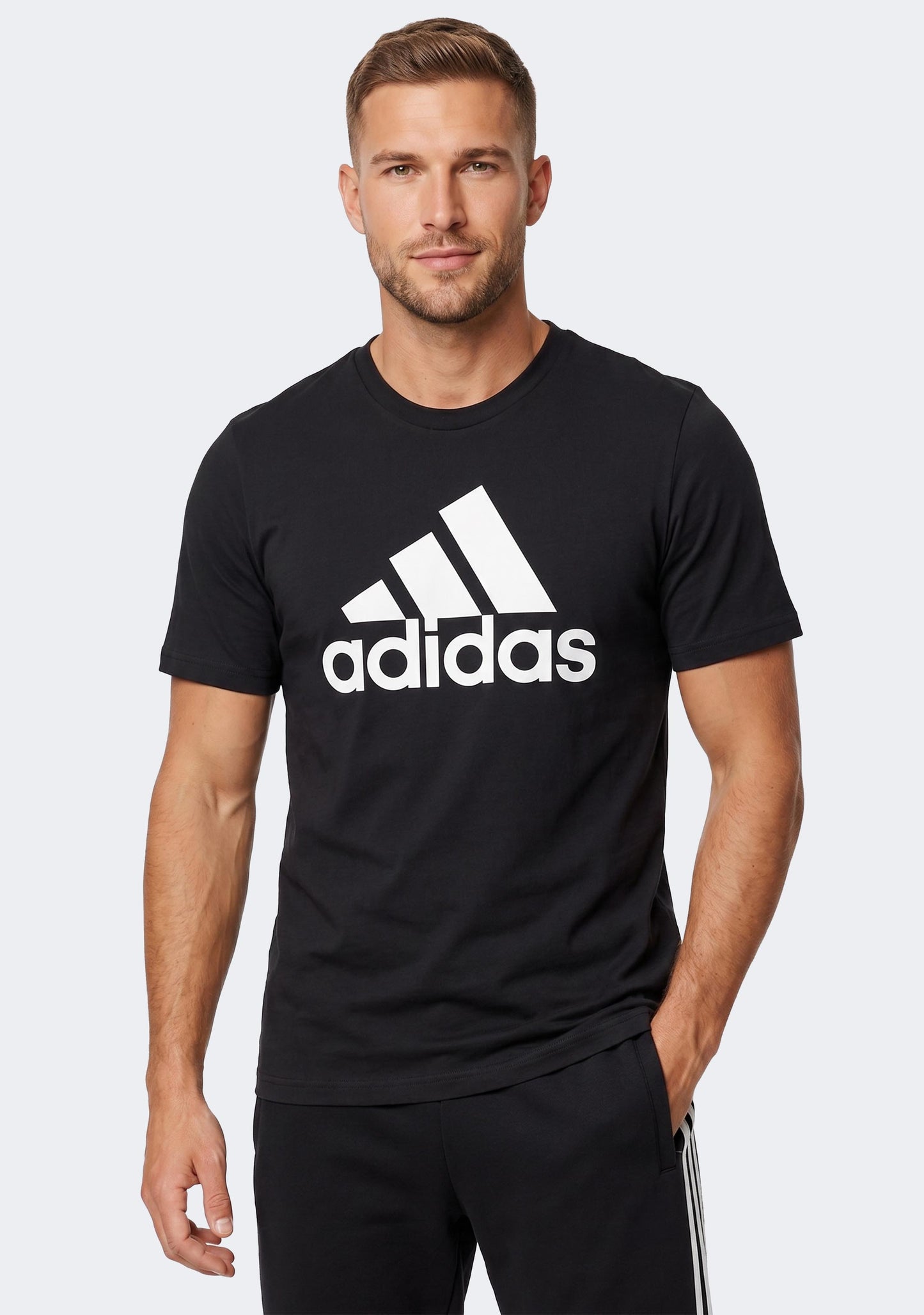 Adidas Men’s Essentials Single Jersey Big Logo Tee Black