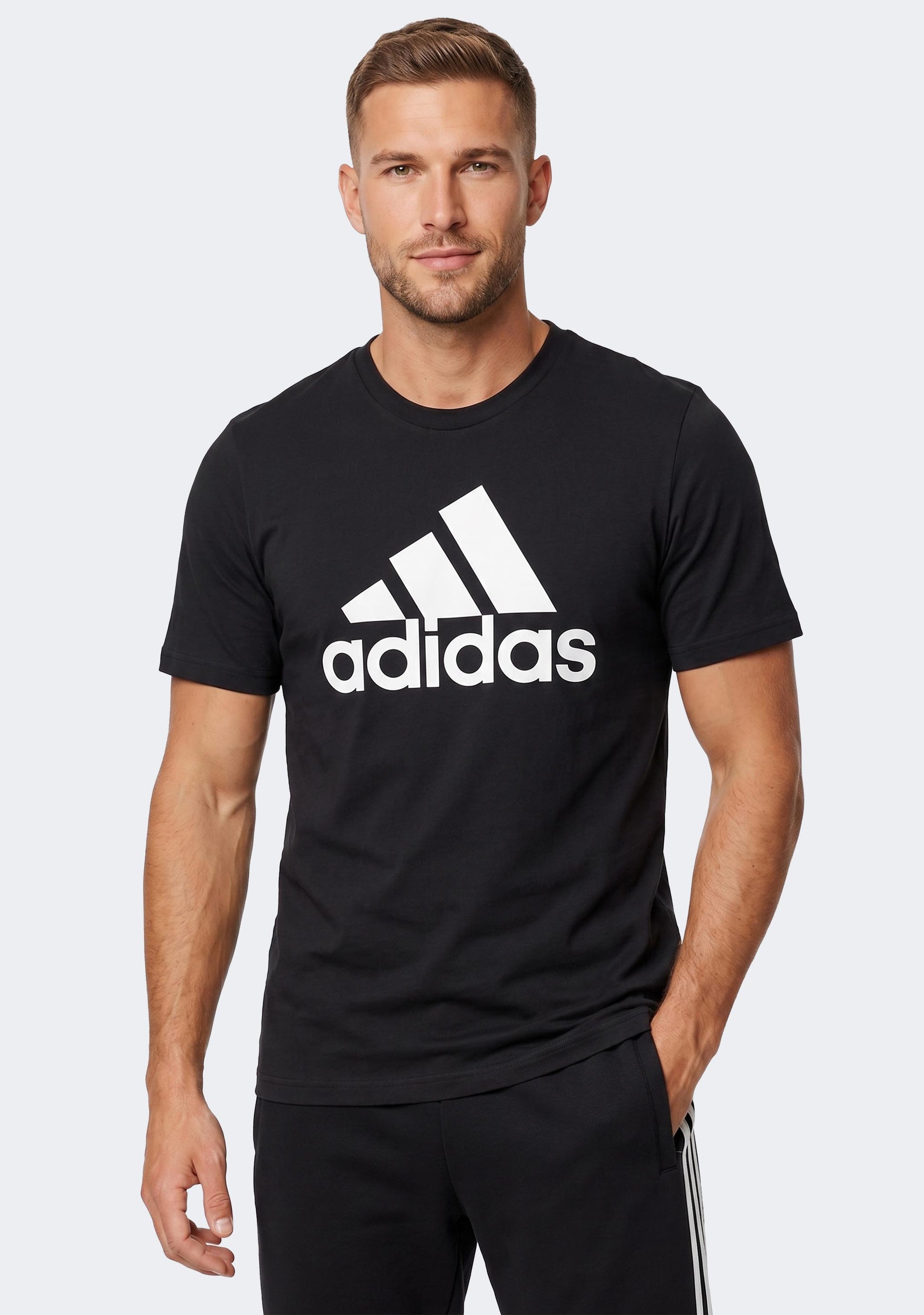 Adidas Men’s Essentials Single Jersey Big Logo Tee Black